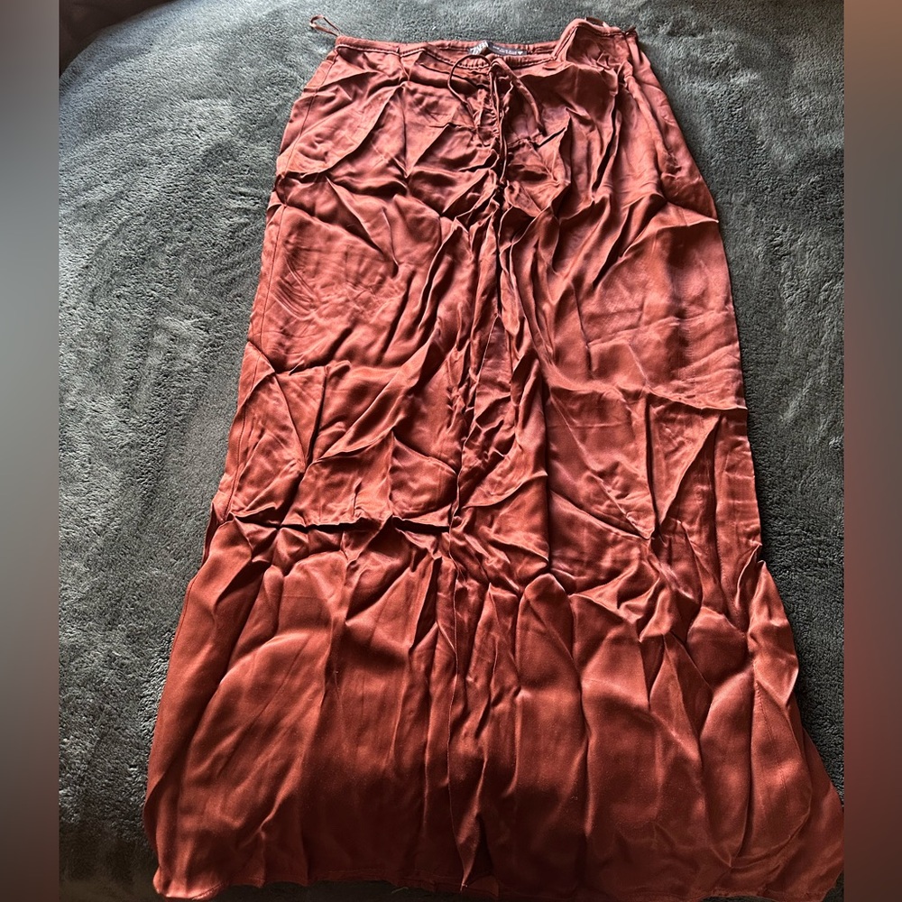 Zara Satin Midi Skirt